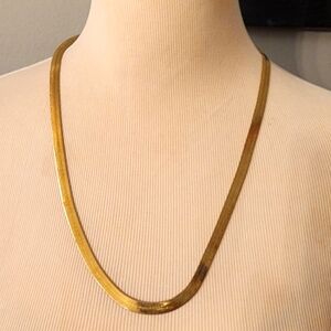 Unisex Gold Tone 24-inch Flat (1/4-inch) Chain Necklace